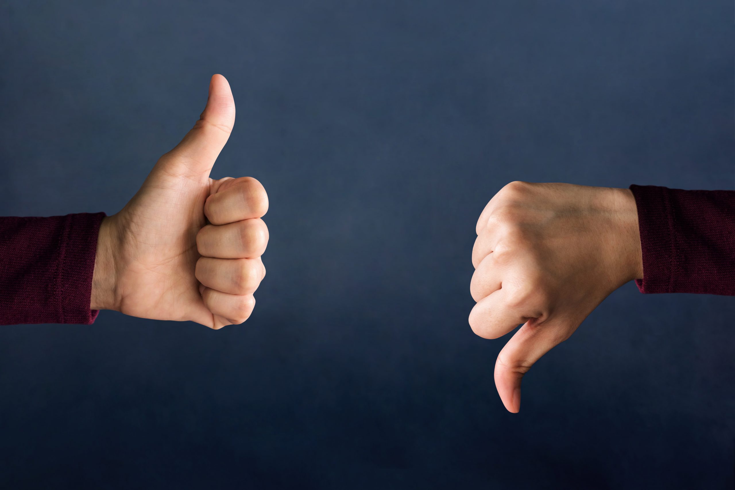 Customer Experience Concept, Hands of Client show Excellent and